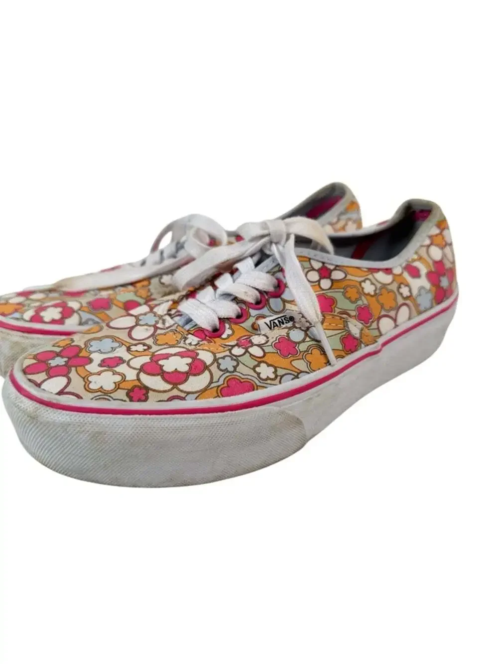 Vans Authentic Platform Sun-Deh Floral Sneakers Womens 8 Retro Canvas
